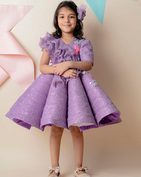 Pre-Order: Purple Sequins Structured Dress