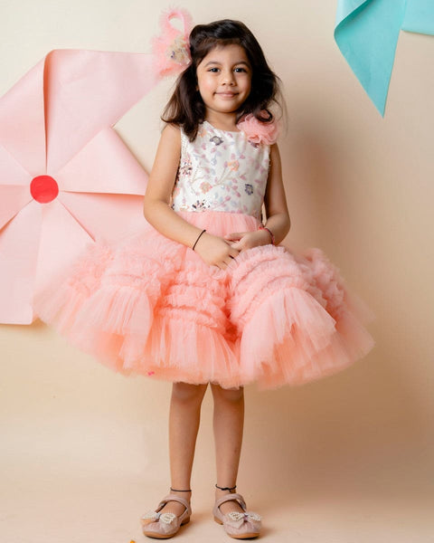 Pre-Order: Peach Ruffle Dress