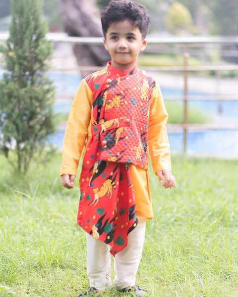 Pre-Order: Leopard Drape Kurta