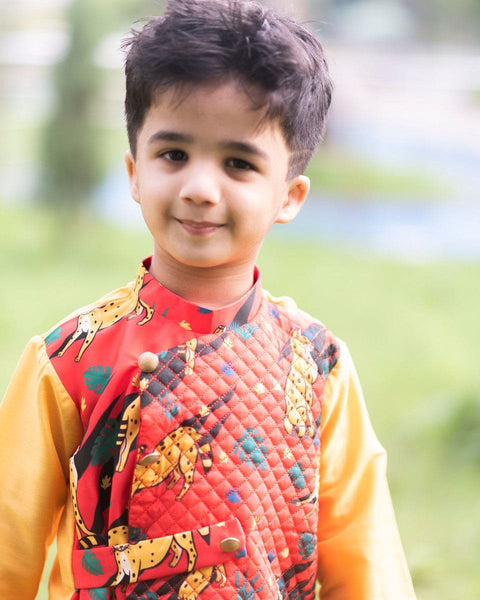 Pre-Order: Leopard Drape Kurta