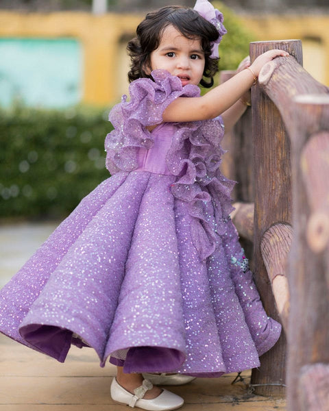 Pre-Order: Purple Sequin Structure Gown