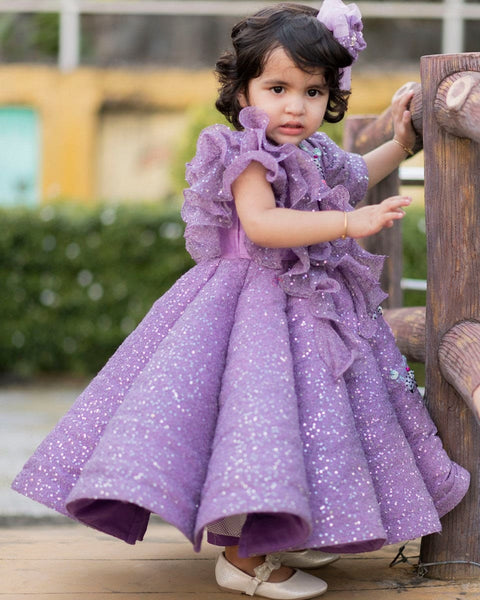 Pre-Order: Purple Sequin Structure Gown