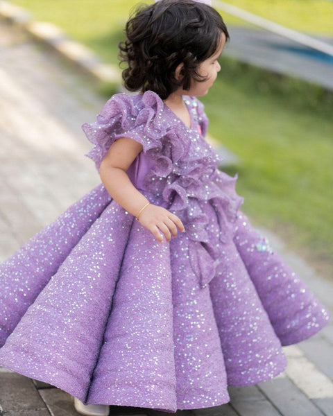 Pre-Order: Purple Sequin Structure Gown