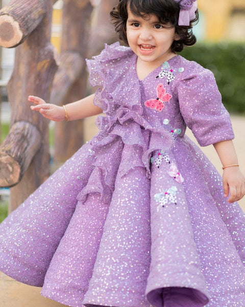 Pre-Order: Purple Sequin Structure Gown