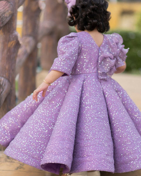 Pre-Order: Purple Sequin Structure Gown