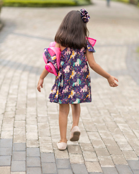 Pre-Order: Unicorn Shoulder Frilled Dress