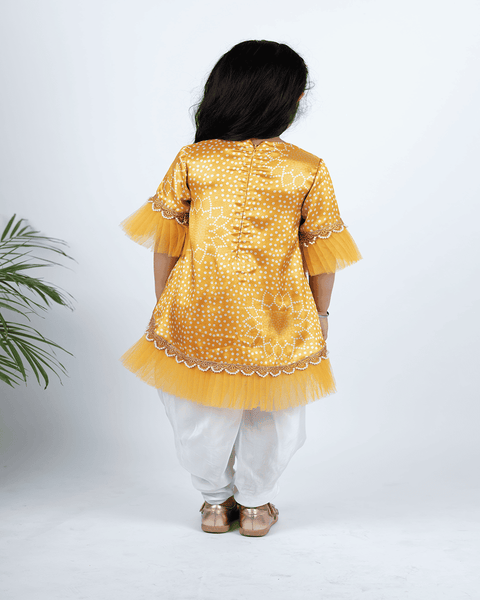 Pre-Order: Yellow Bhandej Kurta Patiala