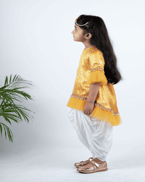 Pre-Order: Yellow Bhandej Kurta Patiala
