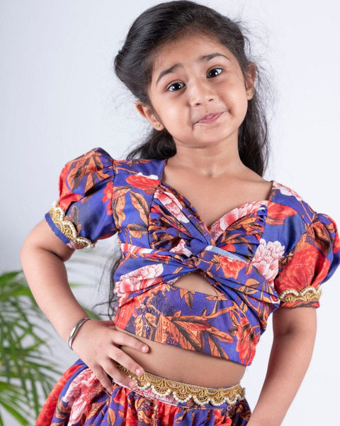 Pre-Order: Floral Soft Net Knot Ghagra