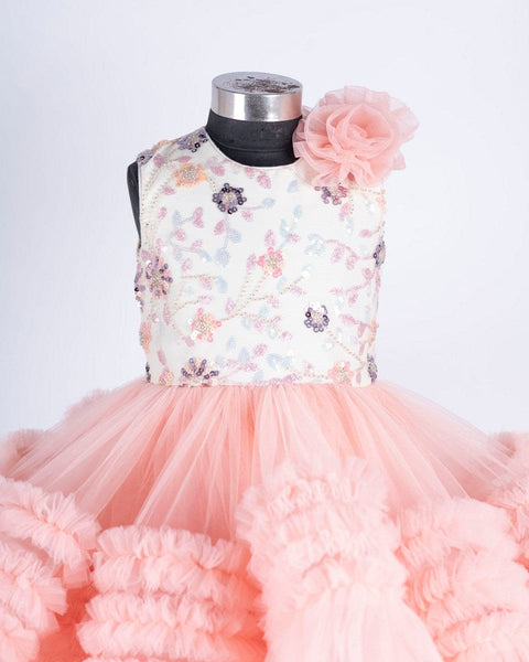 Pre-Order: Peach Ruffle Dress