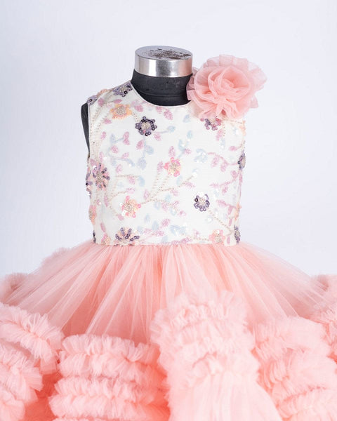 Pre-Order: Peach Ruffle Dress