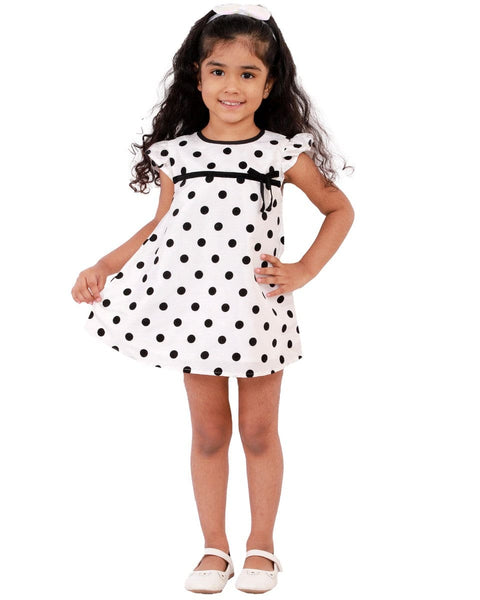 White Dress with Black Polka Dot