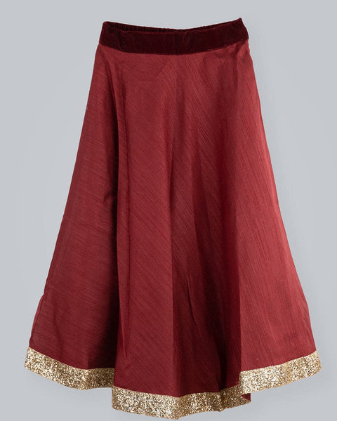 Pre-Order: Red Ghagra Choli with Frill Dupatta