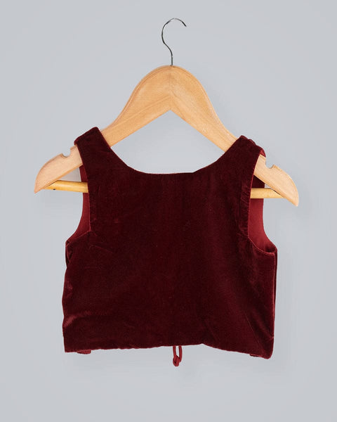 Pre-Order: Red Ghagra Choli with Frill Dupatta