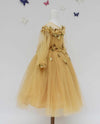 Pre-Order: Golden Glitter Net Gown