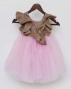 Pre-Order: Golden Shimmer and Pink Glitter Net Frock