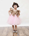 Pre-Order: Golden Shimmer and Pink Glitter Net Frock