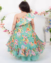 Pre-Order: Green Floral Print Gown
