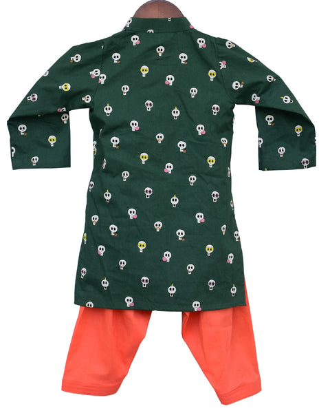 Pre-Order: Green Printed Kurta with Salwar