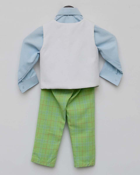 Pre-Order: Green Check Pant with Balloons waist coat