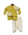 Pre-Order: Green Embroidery Jacket with Kurta & Dhoti