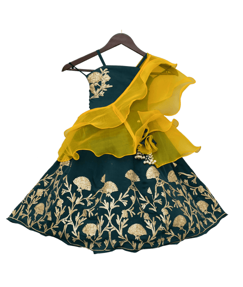 Pre-Order: Green Gota Lehenga Choli