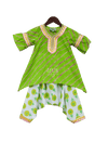 Pre-Order: Green Leheriya Kurti with Dhoti