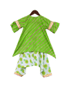 Pre-Order: Green Leheriya Kurti with Dhoti
