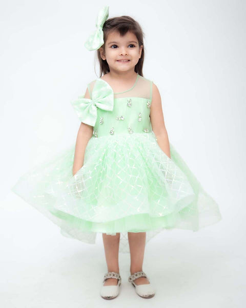 Pre-Order: Green Sequins Net Dress