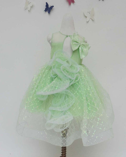 Pre-Order: Green Sequins Net Dress