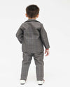 Pre-Order: Grey Check Coat Pant Set