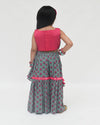 Pre-Order: Hot Pink Choli with Printed Sharara