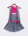 Pre-Order: Hot Pink Choli with Printed Sharara