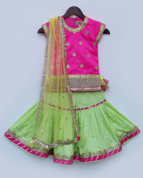 Pre-Order: Hot Pink Kurti with Sharara and Dupatta