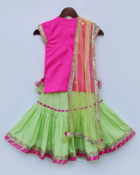 Pre-Order: Hot Pink Kurti with Sharara and Dupatta
