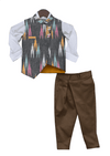 Pre-Order: Ikat Print Nehru Jacket with Pant & Shirt