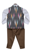 Pre-Order: Ikat Print Nehru Jacket with Pant & Shirt