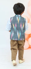 Pre-Order: Ikat Print Nehru Jacket with Pant & Shirt