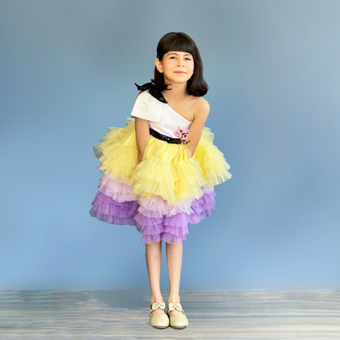 Pre-Order: Ruffled One Shoulder Dress
