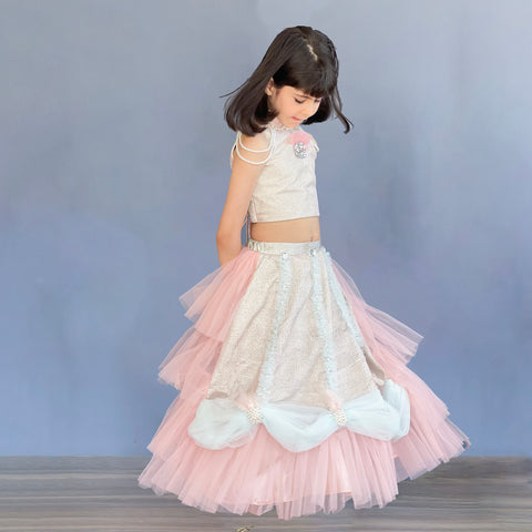 Pre-Order: Kiddie brocade ghaghra choli