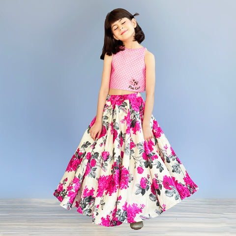 Pre-Order: Ruffled shrug with printed skirt and top