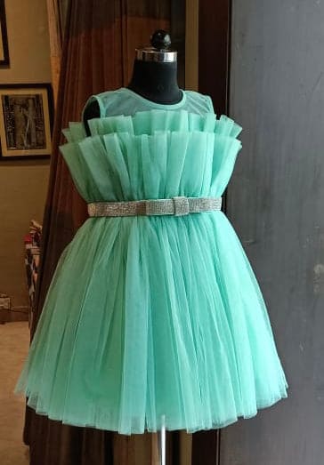 Pre-Order: Green Swarovski Bloom dress