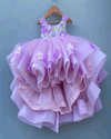 Pre-Order: Shaded Pink Purple layered Gown