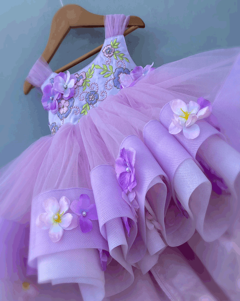 Pre-Order: Shaded Pink Purple layered Gown