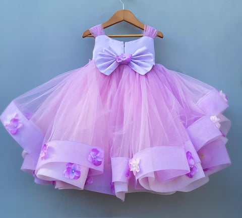 Pre-Order: Shaded Pink Purple layered Gown