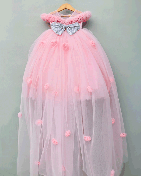 Pre-Order: Pink Gown with Detachable trail