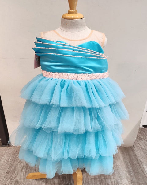 Pre-Order: Blue Dress with Satin Yoke