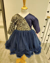 Pre-Order: Navy Blue Hand Embroidered Sequin Dress