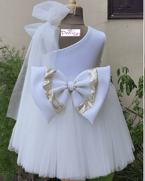 Pre-Order: White dress with sequins highlights
