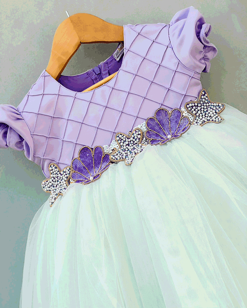 Pre-Order: Sea Green Tulle Dress with Embellished Waistband